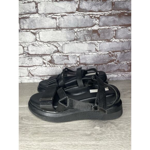 Suzanne Rae Black Synthetic Ankle Strap Platform Wedge Sandals Women Sz 40EU/9.5 - Picture 14 of 16